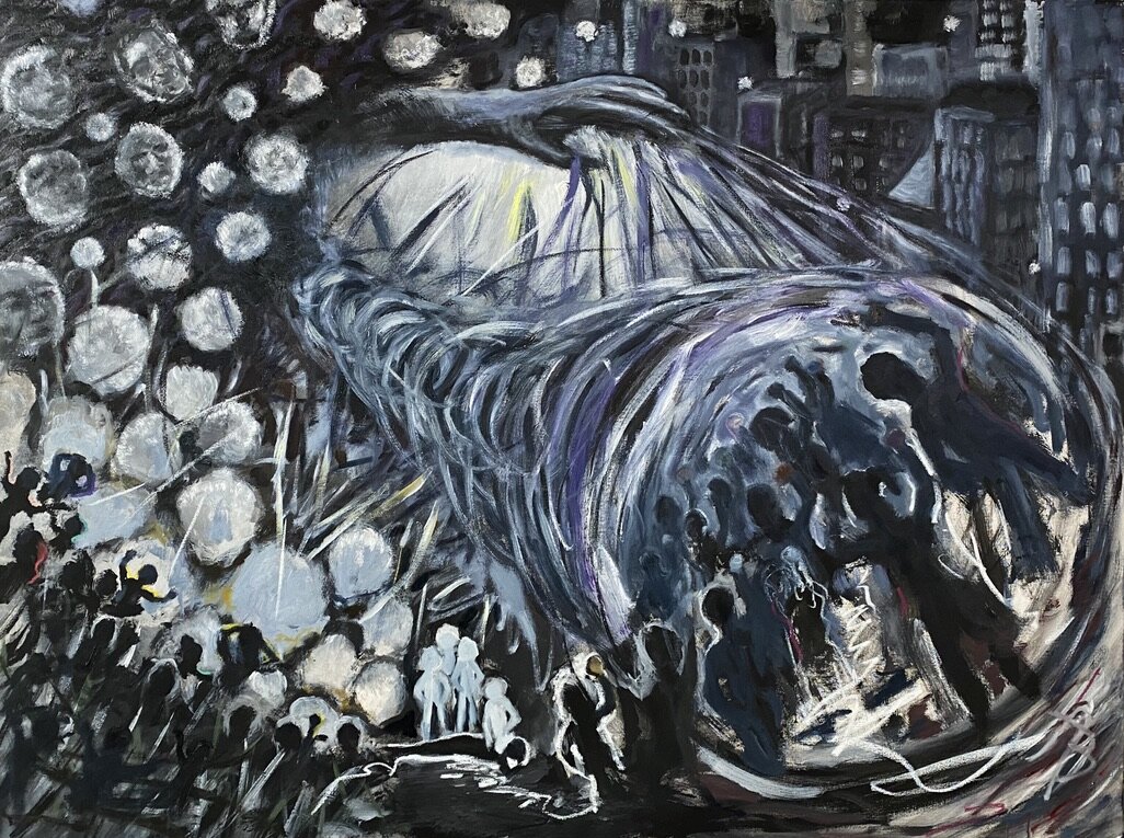 Black Lives Matter, oil on canvas painting by Angela Beekers-Uberoi