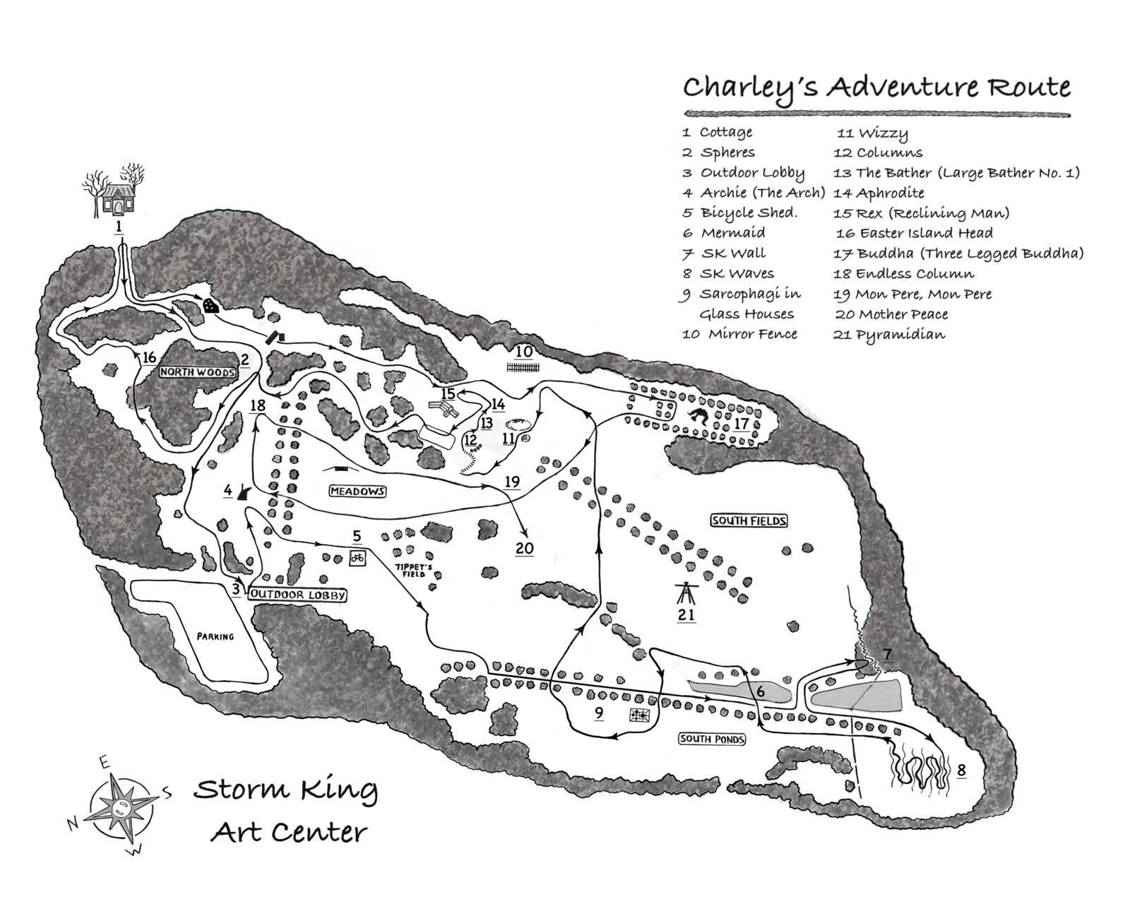 Charley's Adventure Route, illustration from The Storm King by Angela Beekers-Uberoi