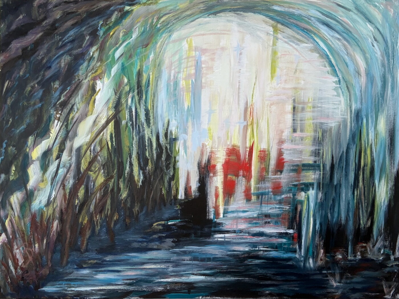 Light at the End?, oil on canvas painting by Angela Beekers-Uberoi