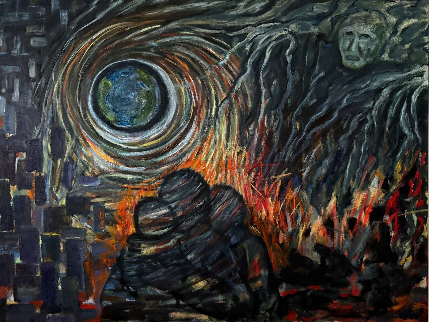 Ukraine, oil on canvas painting by Angela Beekers-Uberoi